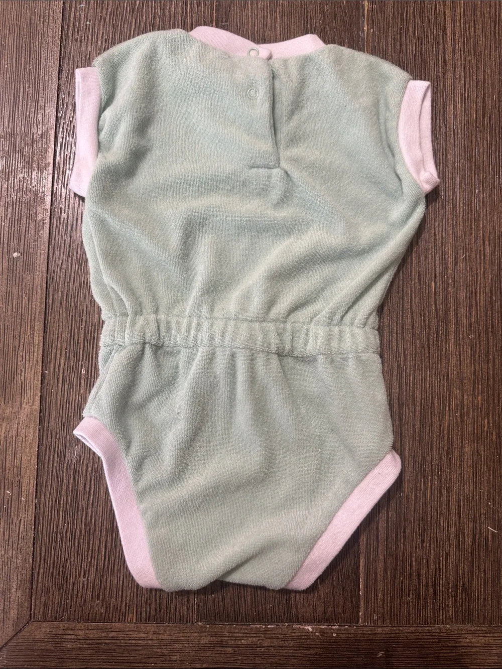 Lila & Jack Mint Terry Cloth Bubble Bodysuit 6-9M | Retro Baby One-Piece